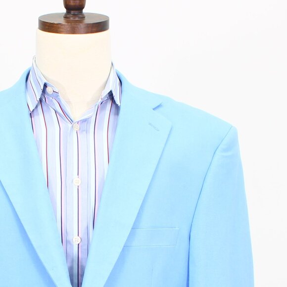 Vinci 42R 36x31 Blue Full Suit 2-Button Solid R597 - Picture 7 of 15